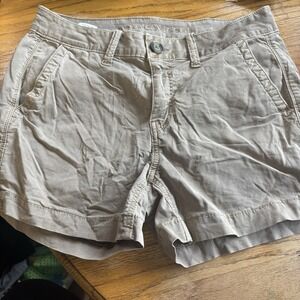 American Eagle Stretch Women's Khaki Tan Zip Button Pockets Shorts Size‎ 0